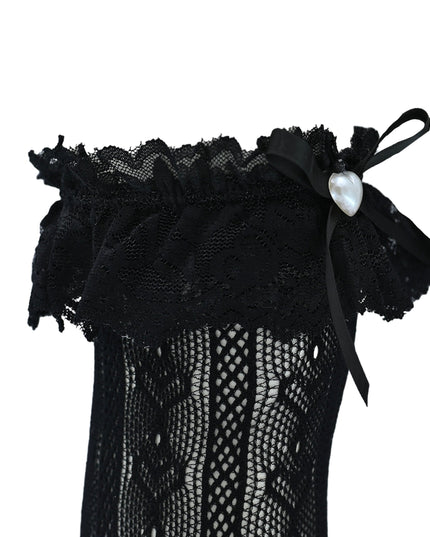 Heart Lace Ribbon Socks