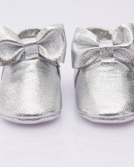 Silver Bow Booties