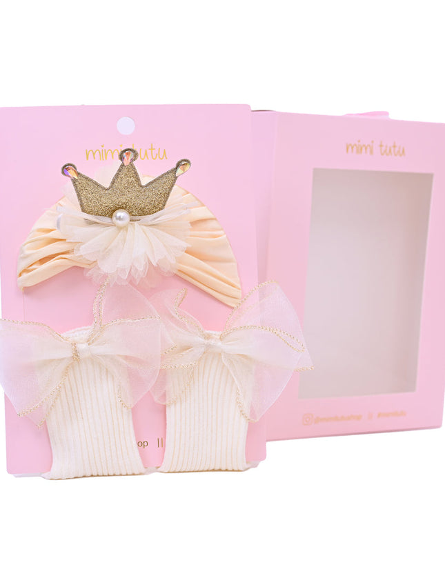 Yellow Bow Flower Crown Gift Set