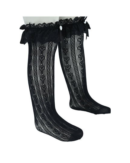 Heart Lace Ribbon Socks