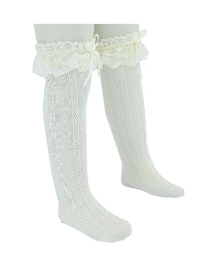 Heart Lace Ribbon Socks