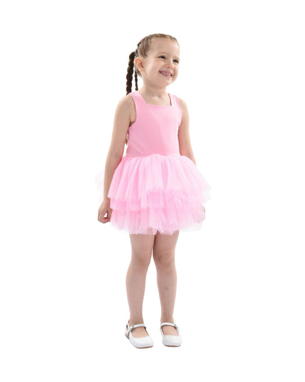 kidsatelier-tulleen-MTL321-Flamingo Pink-solid-tutu-dress