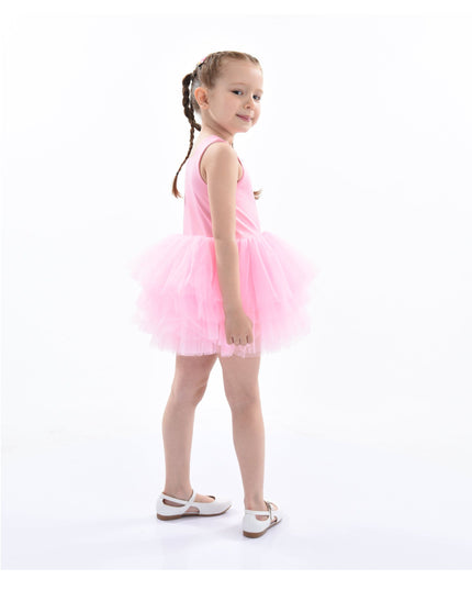 kidsatelier-tulleen-MTL321-Flamingo Pink-solid-tutu-dress
