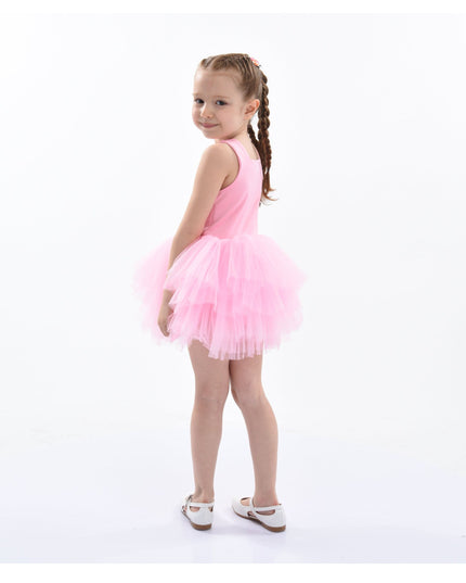 kidsatelier-tulleen-MTL321-Flamingo Pink-solid-tutu-dress