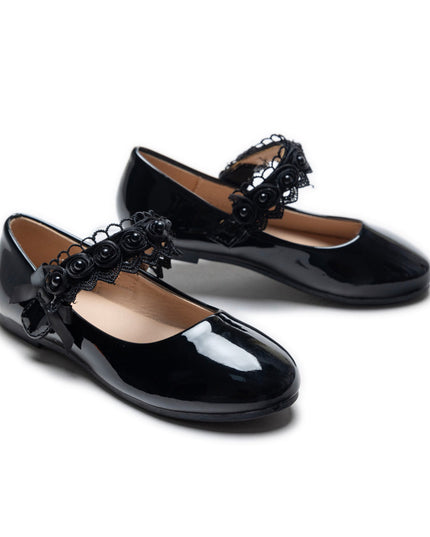 kidsatelier-Tulleen-Black-Patent-Rose-Pearl-Doily-Flats-Tulleen-TSM42001-Black-1
