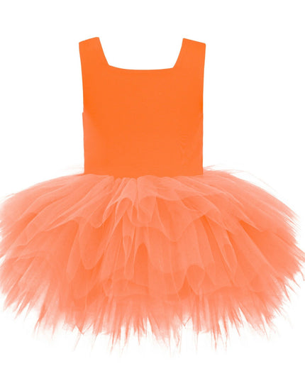 kidsatelier-tulleen-MTL329-Neon Orange-solid-tutu-dress