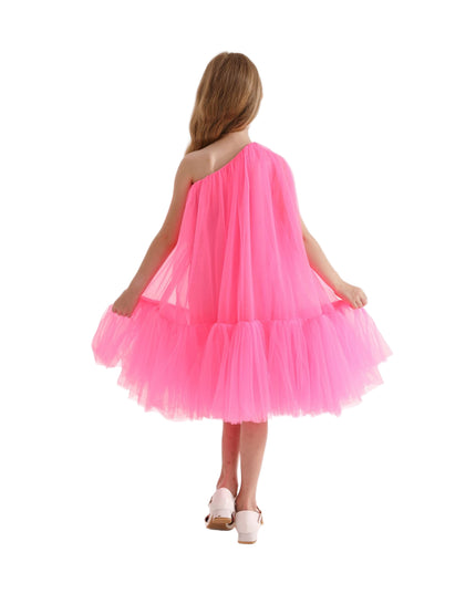 kidsatelier-tulleen-T-3002-Neon Pink-maggi-neon-bow-tulle-dress