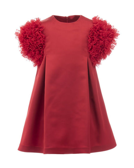 kidsatelier-tulleen-TH-2109-Red-tulleen-red-ruffle-sleeve-dress-th-2109-red