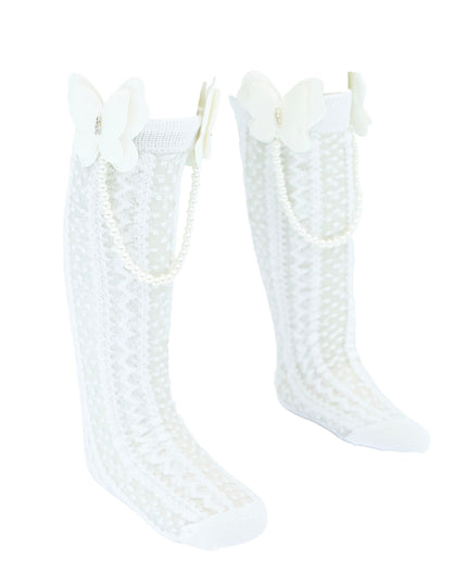 Butterfly Lace Pearl Link Socks