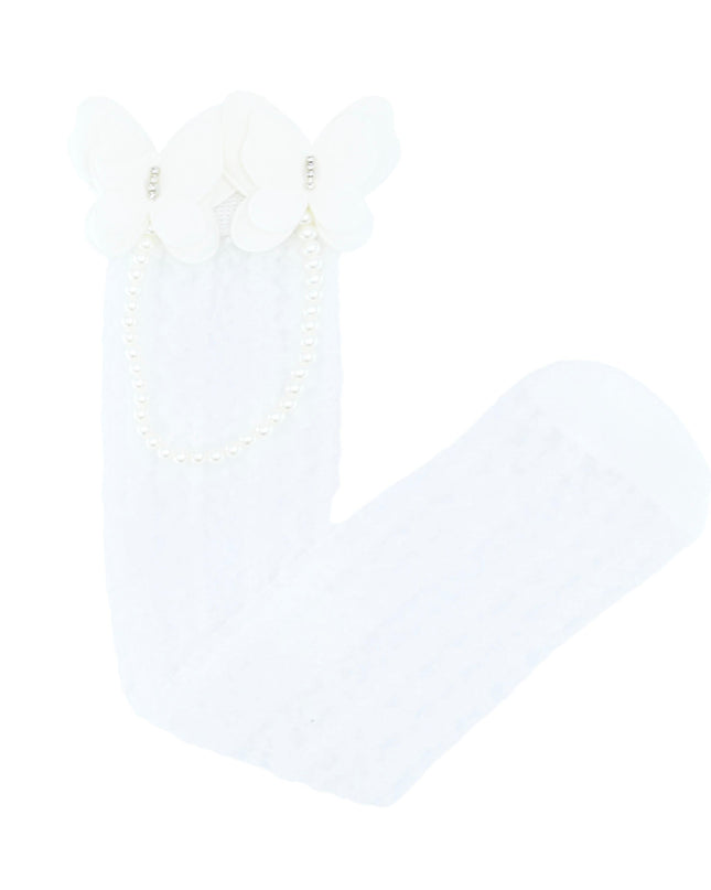 Butterfly Lace Pearl Link Socks