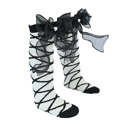 Tulle Tie Wrap Heart Socks