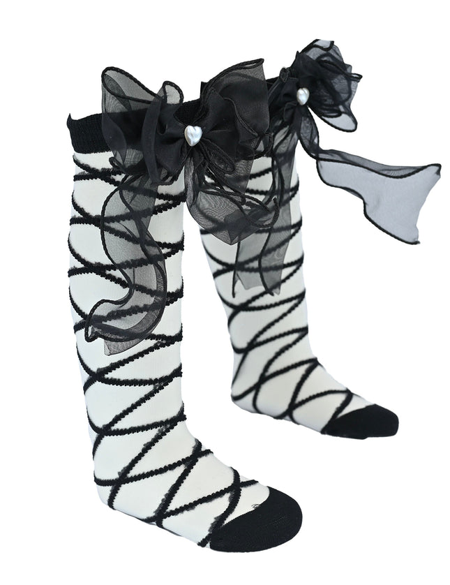 Tulle Tie Wrap Heart Socks