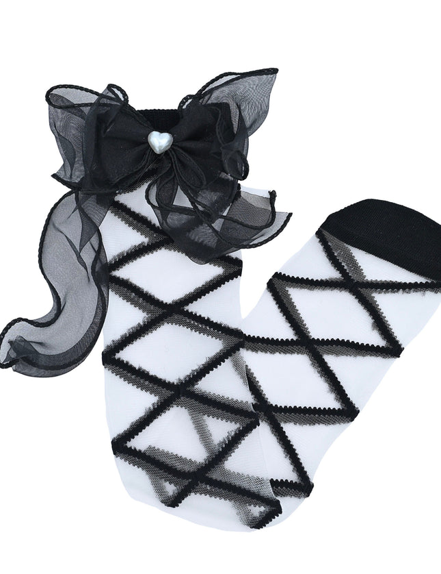 Tulle Tie Wrap Heart Socks