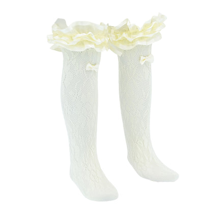 Layered Ruffle Bow Socks
