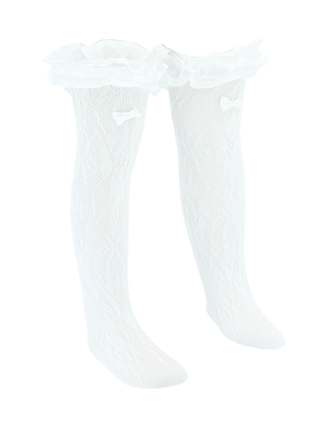 Layered Ruffle Bow Socks
