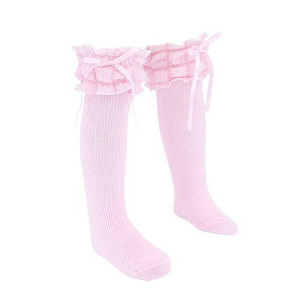 Ruffled Ribbon Long Socks