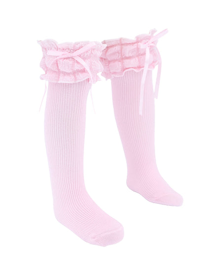 Ruffled Ribbon Long Socks