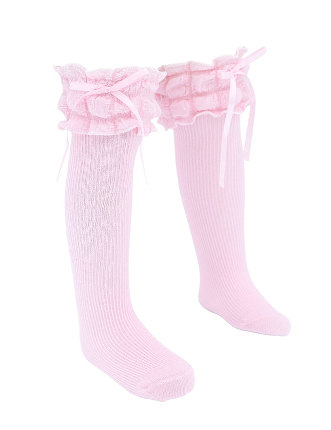 Ruffled Ribbon Long Socks