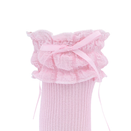Ruffled Ribbon Long Socks