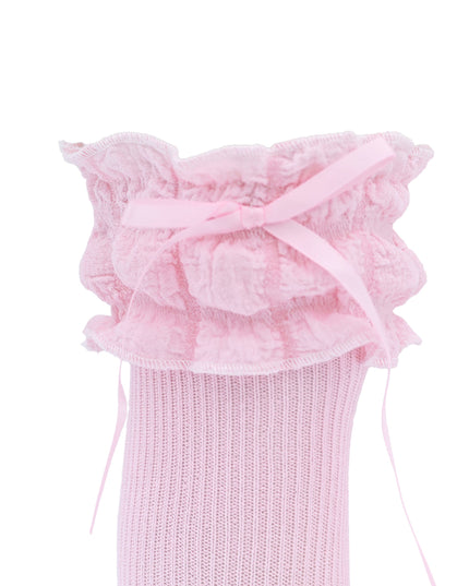 Ruffled Ribbon Long Socks