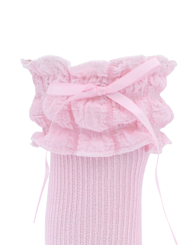 Ruffled Ribbon Long Socks