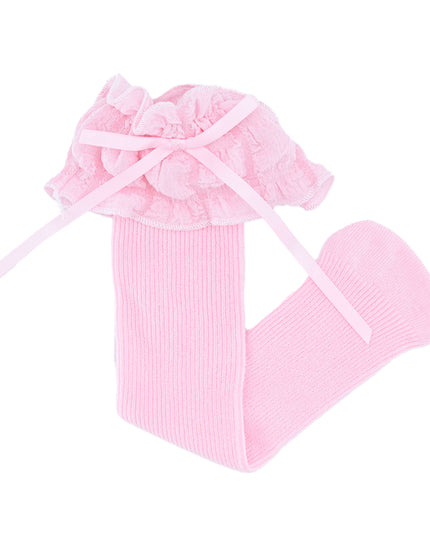 Ruffled Ribbon Long Socks