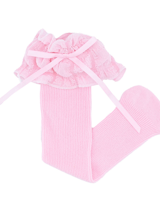 Ruffled Ribbon Long Socks