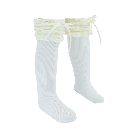 Ruffled Ribbon Long Socks