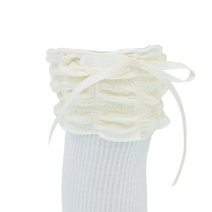 Ruffled Ribbon Long Socks