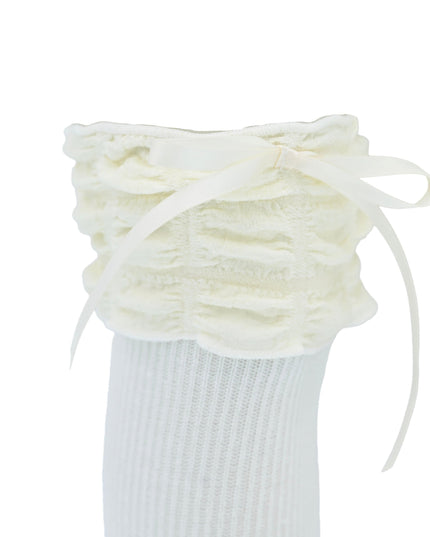Ruffled Ribbon Long Socks