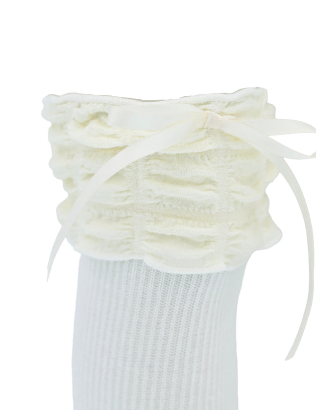 Ruffled Ribbon Long Socks