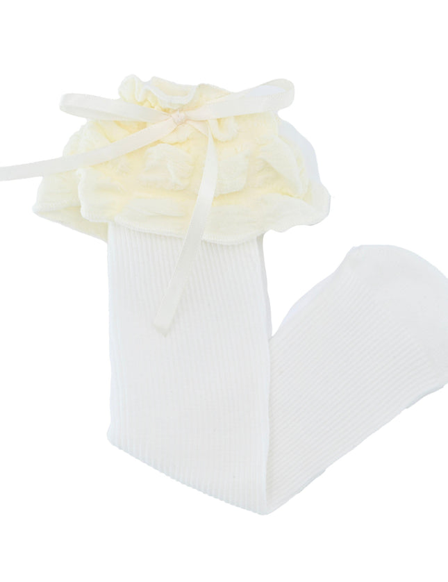 Ruffled Ribbon Long Socks