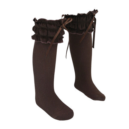 Ruffled Ribbon Long Socks