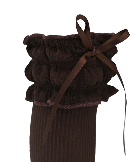 Ruffled Ribbon Long Socks