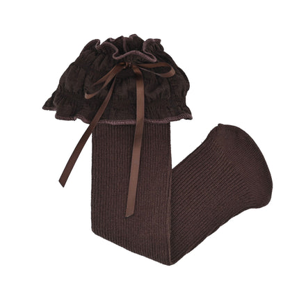 Ruffled Ribbon Long Socks