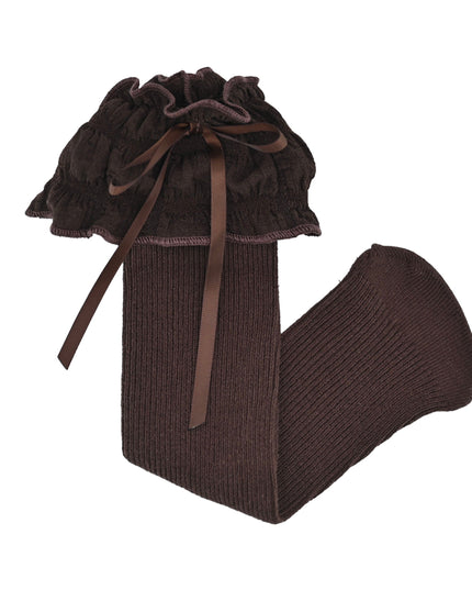 Ruffled Ribbon Long Socks
