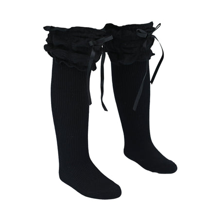 Ruffled Ribbon Long Socks