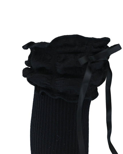 Ruffled Ribbon Long Socks