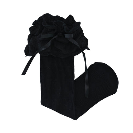 Ruffled Ribbon Long Socks