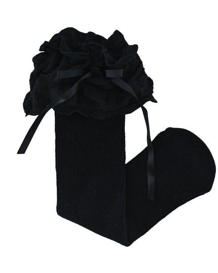 Ruffled Ribbon Long Socks