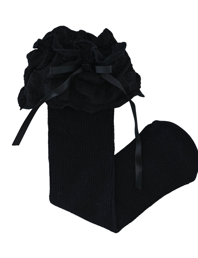 Ruffled Ribbon Long Socks