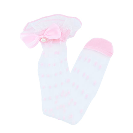 Transparent Polka-Dot Bow Trim Socks