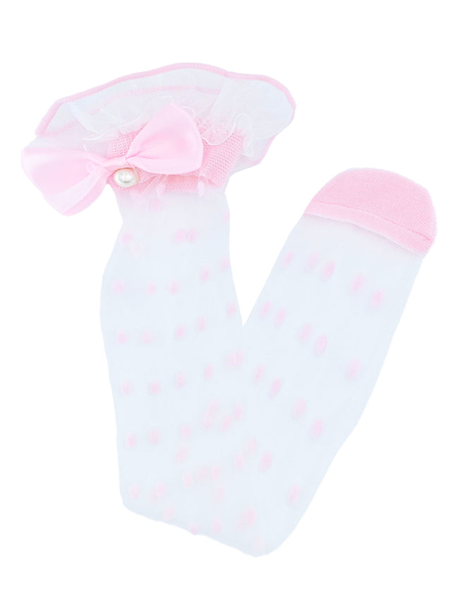 Transparent Polka-Dot Bow Trim Socks