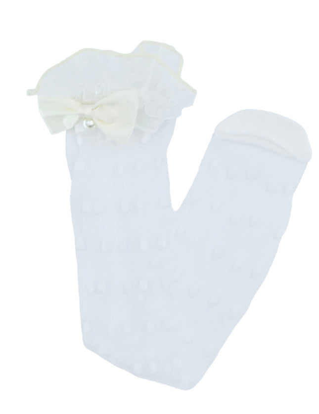 Transparent Polka-Dot Bow Trim Socks