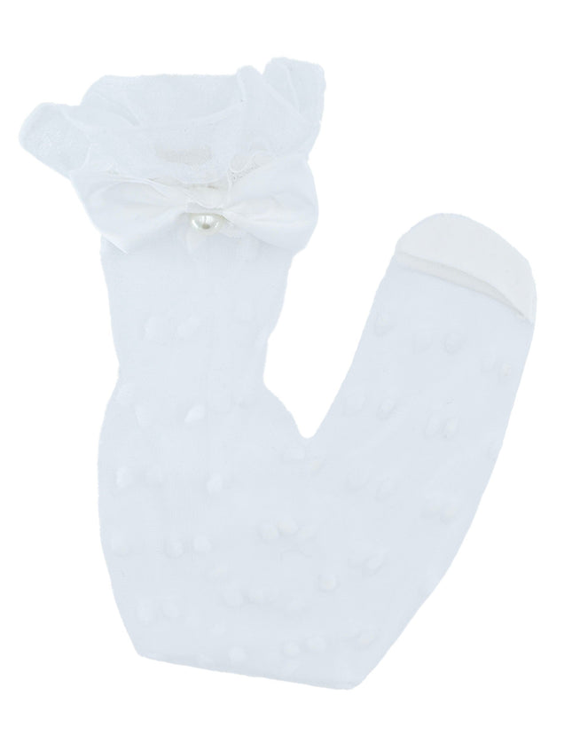 Transparent Polka-Dot Bow Trim Socks