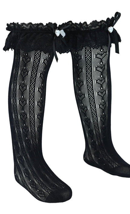 Heart Lace Ribbon Socks