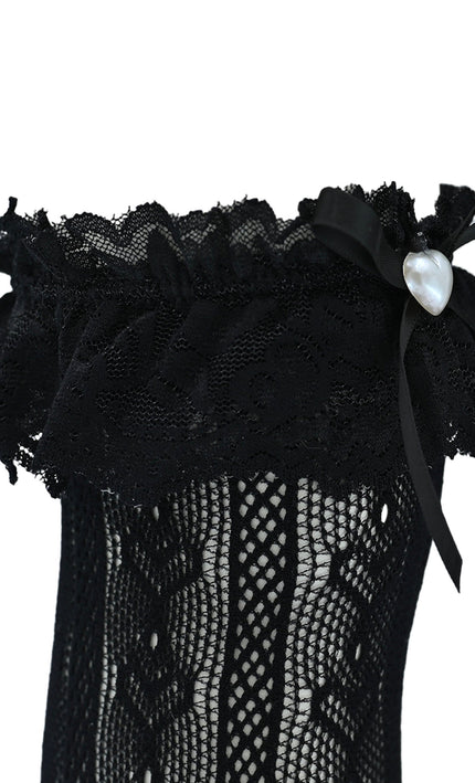 Heart Lace Ribbon Socks