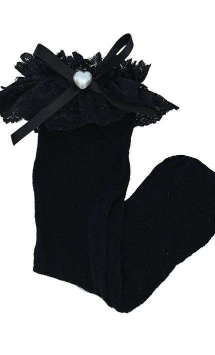 Heart Lace Ribbon Socks