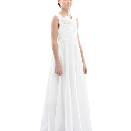 White Lenelle Rose Applique Gown