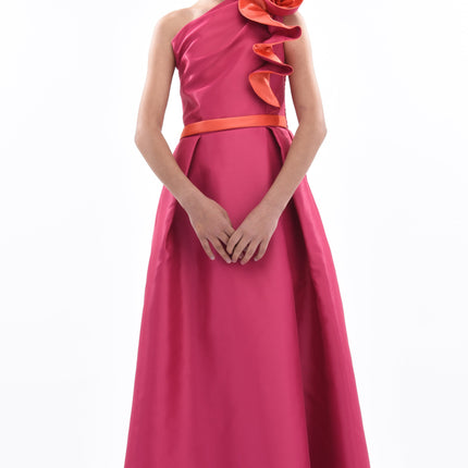 Fuchsia Samaria Off Shoulder Gown